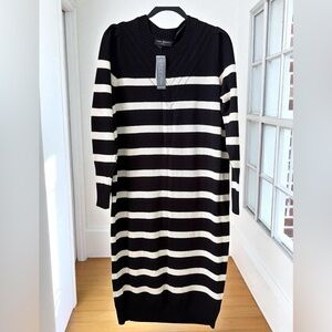 Lane Bryant Black and White Long Sleeve Dress